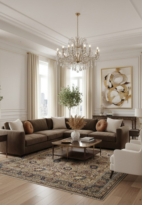 Handloom Kashmiri Wool Carpet – Authentic Kashmir Handmade Wool Rug in Camel | Luxury Traditional Design by Carpet4Decor