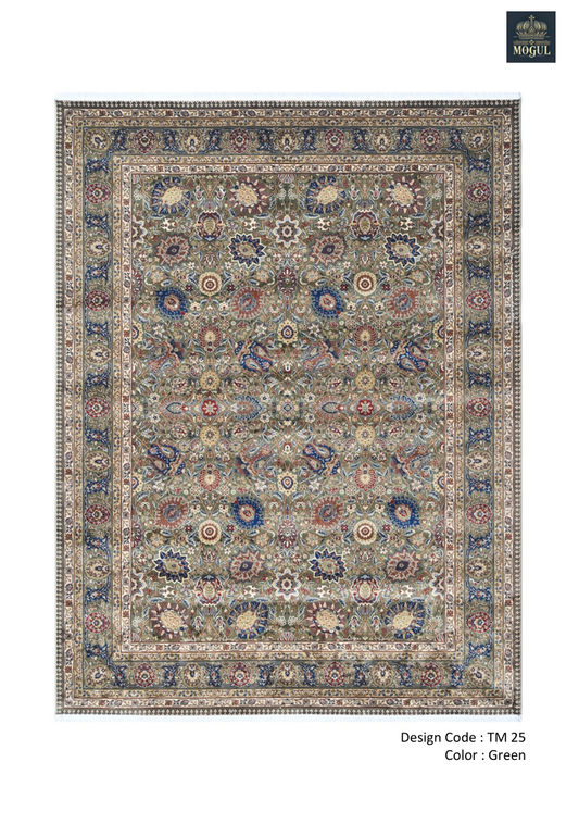 Handloom Kashmiri Wool Carpet – Authentic Kashmir Handmade Wool Rug in Camel | Luxury Traditional Design by Carpet4Decor